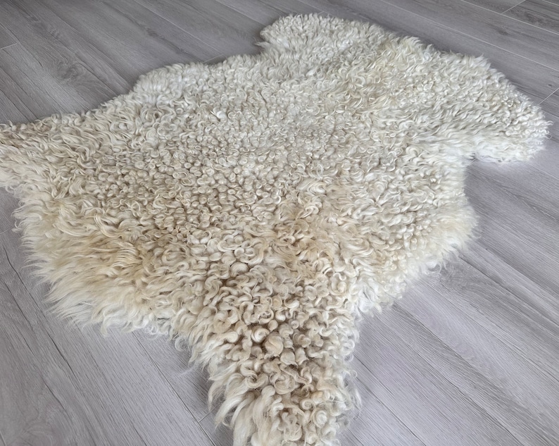 Gotland sheepskin.Curly SheepSkin Natural Tanned Handmade SheepSkin Rug.Genuine Sheepskin.Organically sheepskin.Real soft Sheepskin pelt image 10