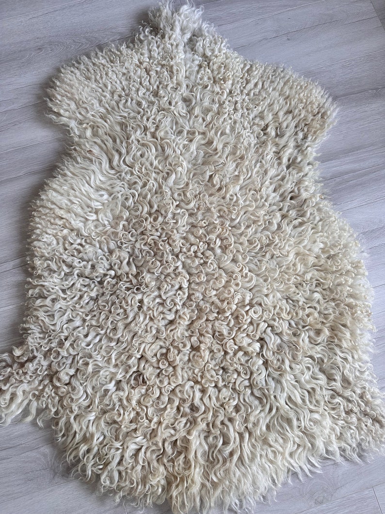 Gotland sheepskin.Curly SheepSkin Natural Tanned Handmade SheepSkin Rug.Genuine Sheepskin.Organically sheepskin.Real soft Sheepskin pelt image 2