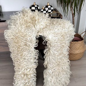 Set of 2 Gotland Sheepskin Rugs: Handmade Curly Upholstery Sheepskin