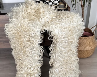 Set of 2 gotland sheepskin.Natural sheepskin Tanned Handmade SheepSkin,Curly SheepSkin upholstery sheepskin Rug.100% natural colors
