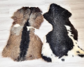 Icelandic Sheepskin Rug - Natural Undyed Sheep Skin Pelt - Soft Wool Throw Rug