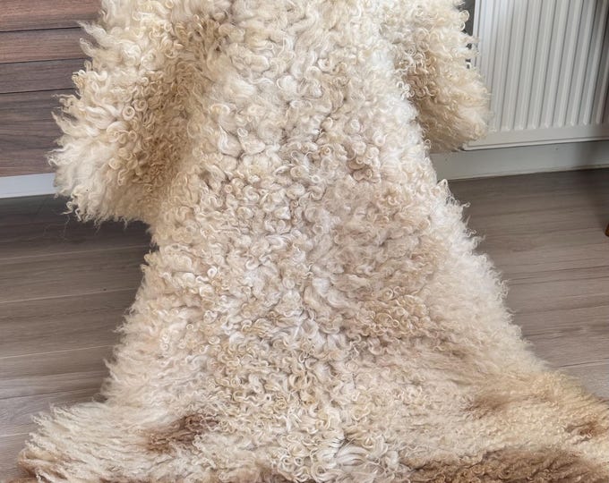 Gotland Sheepskin Rug, Curly Natural Wool Throw, Sofa Chair Cover - Etsy