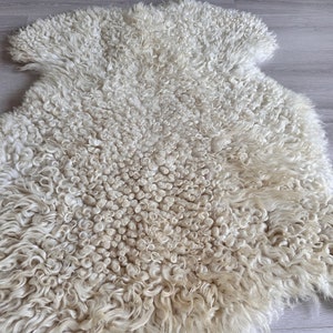 Gotland sheepskin.Curly SheepSkin Natural Tanned Handmade SheepSkin Rug.Genuine Sheepskin.Organically sheepskin.Real soft Sheepskin pelt image 6