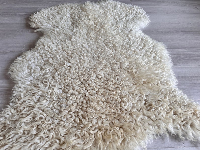 Gotland sheepskin.Curly SheepSkin Natural Tanned Handmade SheepSkin Rug.Genuine Sheepskin.Organically sheepskin.Real soft Sheepskin pelt image 6