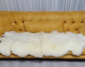 Handmade Natural Sheepskin Rug, Organically Tanned, Soft Leather