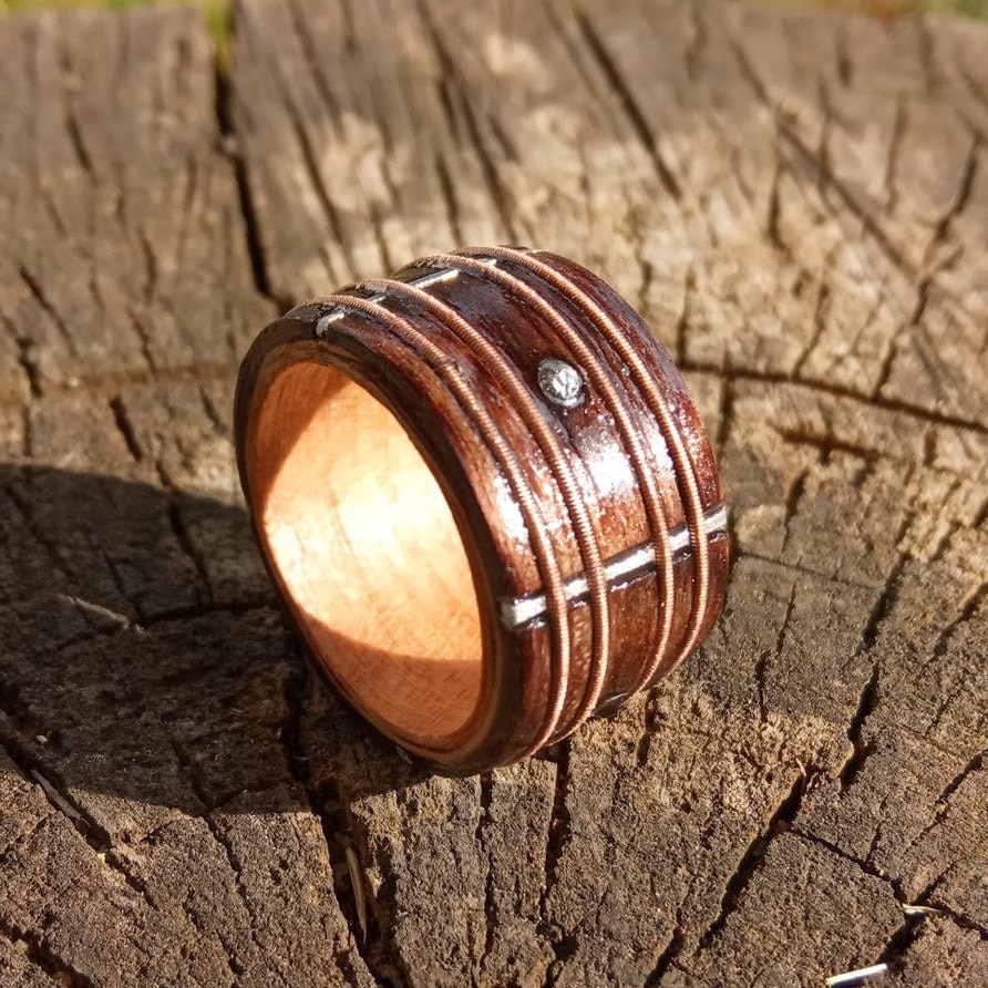 Guitar string ring Bentwood ring for men Guitar player gift Etsy