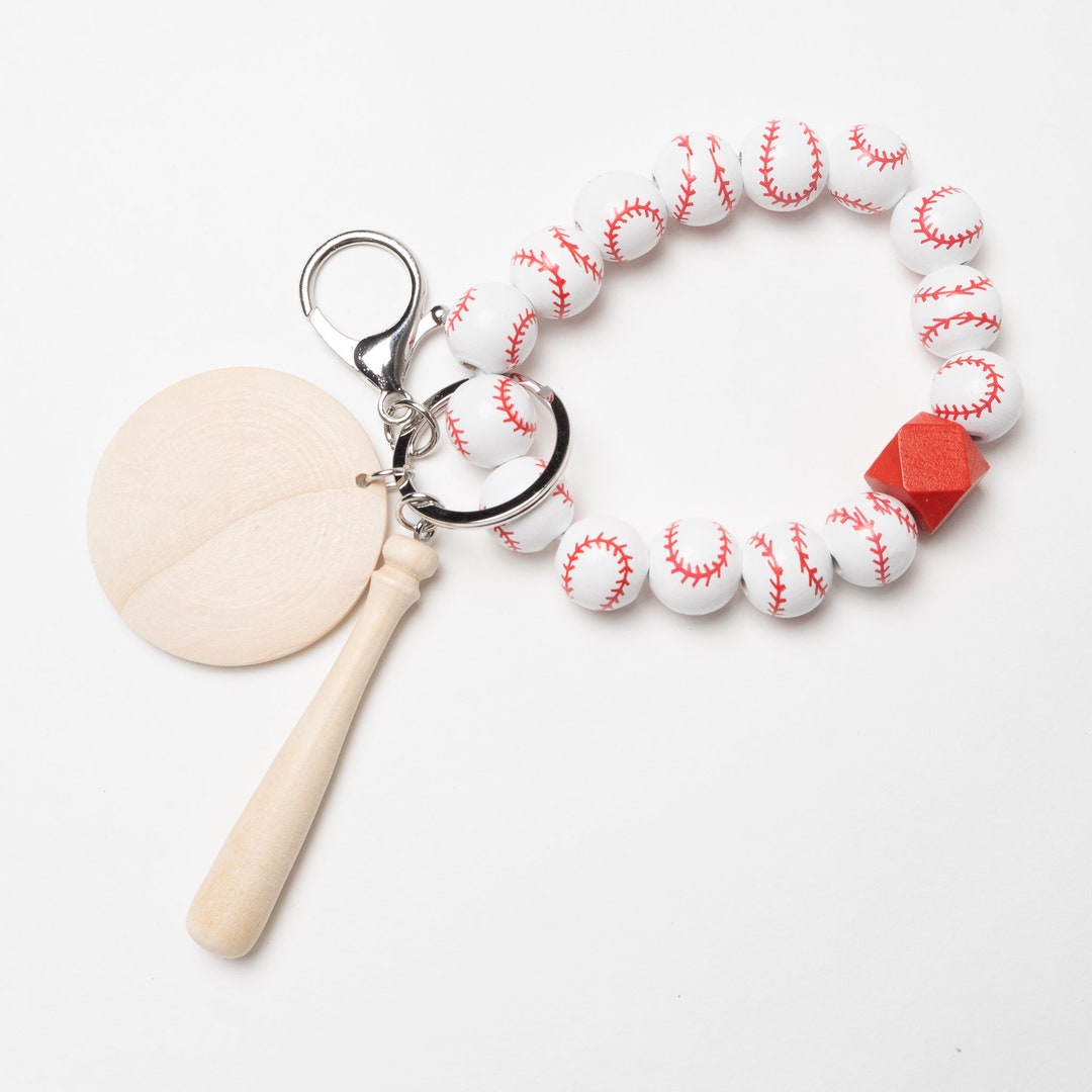 Baseball Themed Laser Engrave Blank, Wristlet Keychain, Custom Keychain