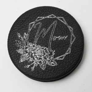 Mom Makeup Mirror Gift for Mother Wife Grandma Mom Mothers Day Birthday Leather Compact Custom Gift Personalized Gift