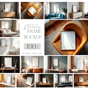 Big Bundle Frame Mockup for Art Prints 100+ |  Interior Frame  |  PSD Framed Canvas MockUP | Modern Home |  Scandi Interior Digital Download