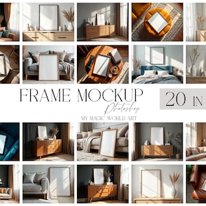 Bundle Frame Mockup for Art Prints |  Interior Frame  |  PSD Framed Canvas Mock UP | Modern Home |  Scandi Interior | Digital Download