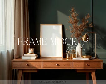 Gold Interior Display for Art Prints | Modern PSD 3:4 | Photoshop Digital Download