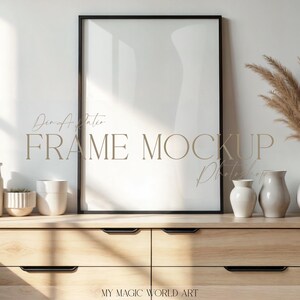 Black Frame on  Dresser  | Mockup for Art Prints | 3:4 Ratio | DIN A Format | Photoshop Digital Download