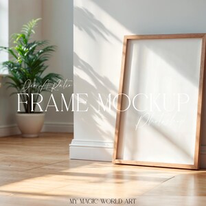 Interior Large Frame Mockup for Prints |  Wood DIN A Frame on the Wall |  PSD Framed Canvas Mockups  |   Hallway  | Digital Download