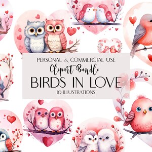 Usage commercial Oiseaux amoureux Saint-Valentin PNG Soyez les miens cadeau Clipart et hibou rose Png amour coeur Clipart Saint-Valentin cadeau PNG Transparent