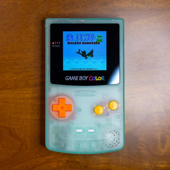 Gameboy Color New IPS lcd screen, teal shell, orange button. Clean up and refurbished.