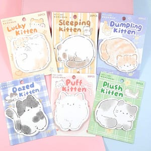 Kawaii Katze Sticky Notes, süße Katze Haftnotizblock, Kawaii Notizblock, süße Schulbedarf, Katzenbriefpapier, Geschenk für Katzenliebhaber, 30 Blatt