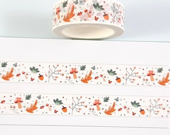 Autumn Leaf Washi Tape, Fall Journal Tape, Planner Supplies, Scrapbooking Decoration, 10m