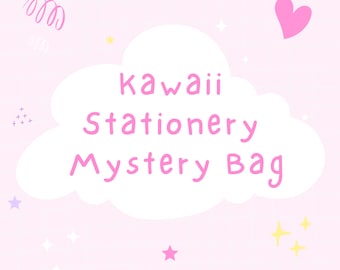 Kawaii Stationery Mystery Bag, Stationery Grab Bag, Surprise Bag, Cute Stationery Birthday Gift, Kid's Party Bag