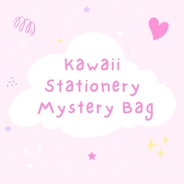 Kawaii Stationery Mystery Bag, Stationery Grab Bag, Surprise Bag, Cute Stationery Birthday Gift, Kid's Party Bag