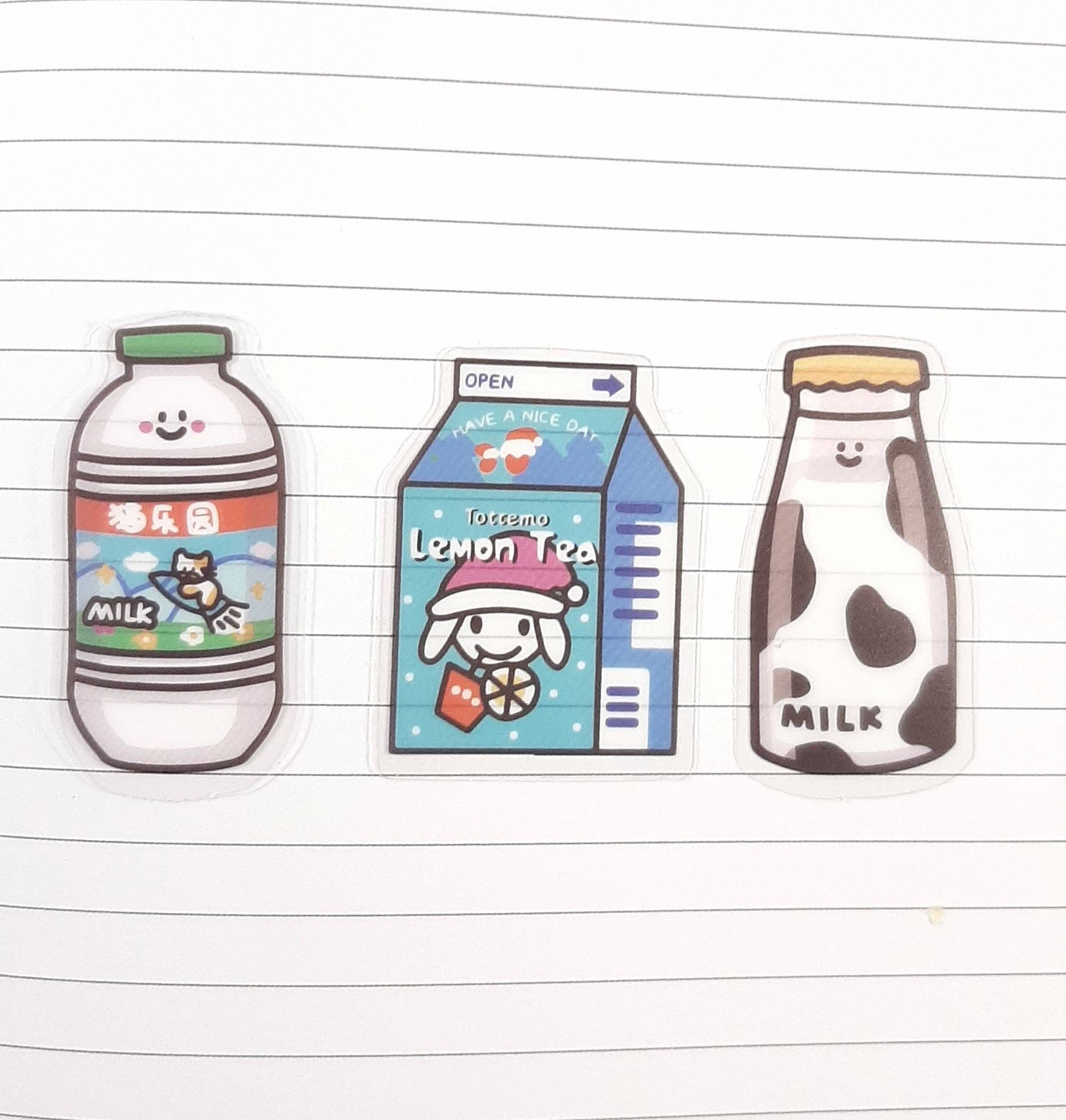Cute Milk Sticker Set Milk Carton Stickers Kawaii Stickers | Etsy