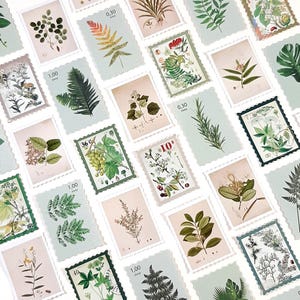 Stickers tampons végétaux, Stickers botaniques vintage, Stickers journal botanique, Stickers scrapbooking, embellissement de carte, cadeau pour amoureux des plantes