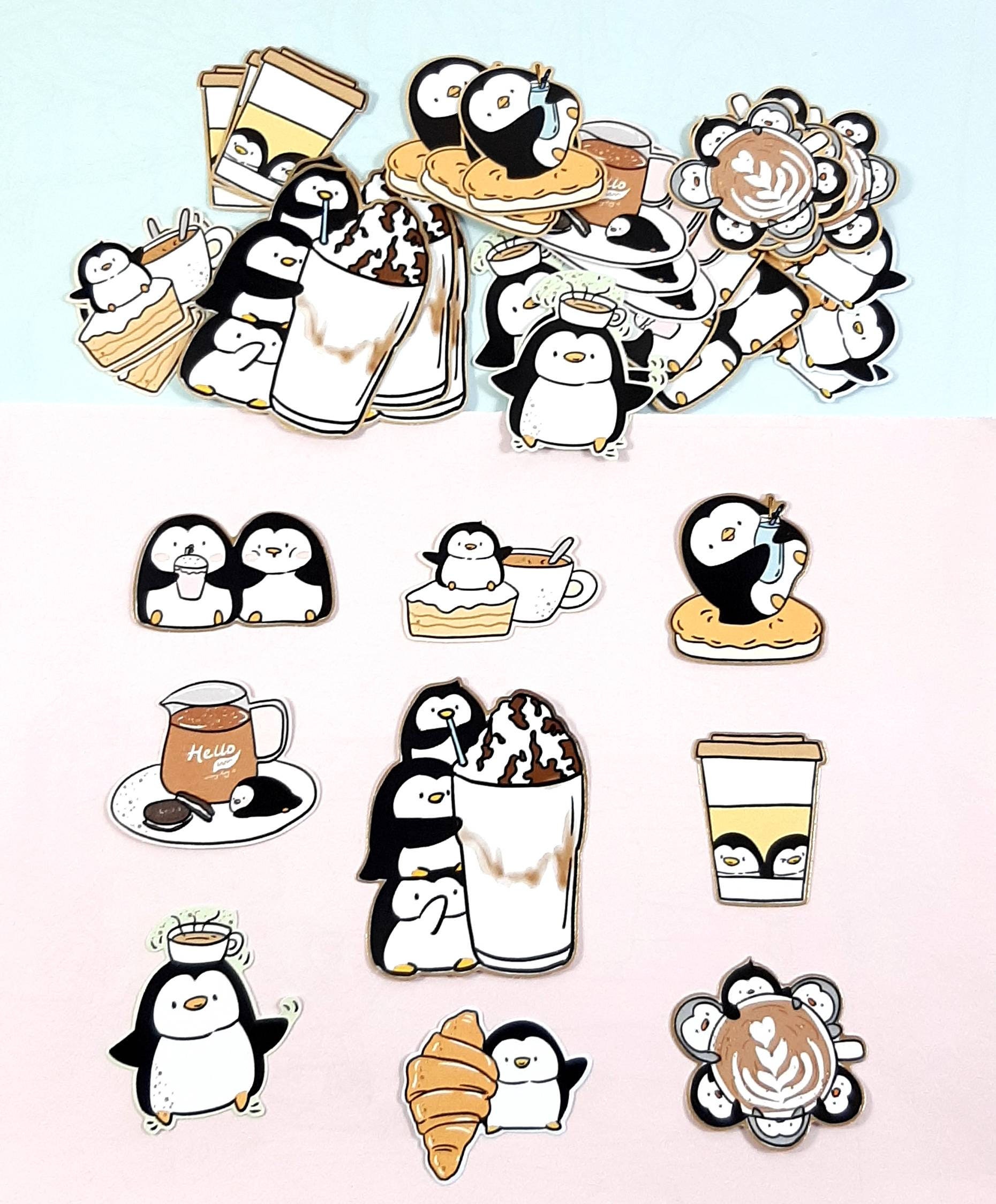 kids stickers, kawaii, kawaii stickers, penguin stickers, love stickers,  cute stickers Sticker for Sale by quotefactory