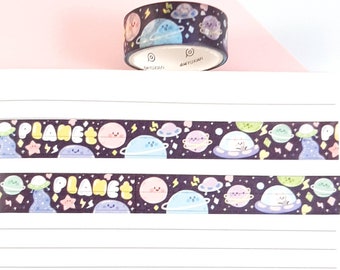 Cute Planet Washi Tape, Kawaii Washi Tape, Journal Supplies, 3m