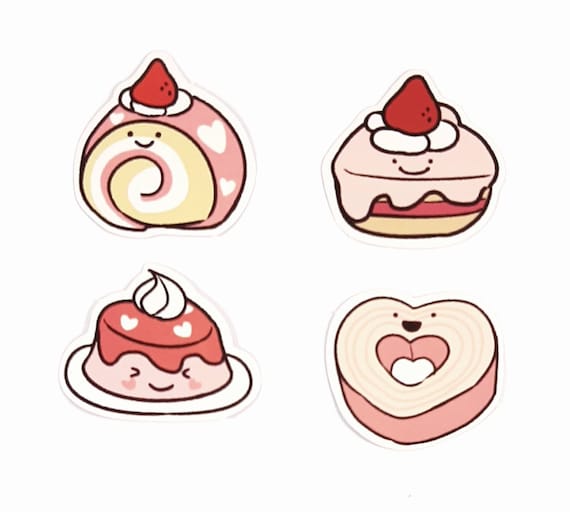 Cute Dessert Stickers, Kawaii Food Stickers, Journal Stickers