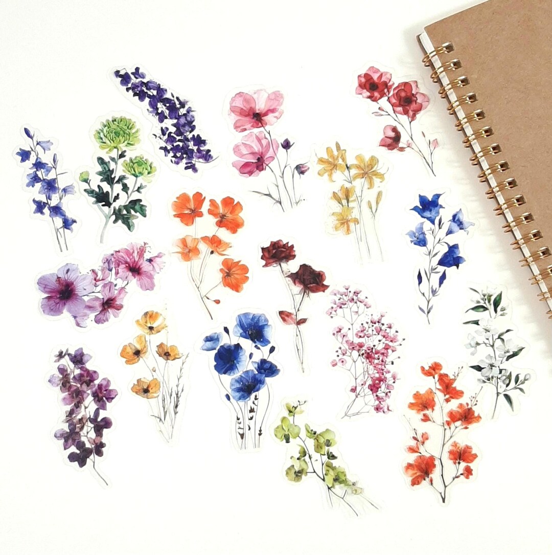 Floral Stickers, Mixed Flower Stickers for Journals, Planners ...