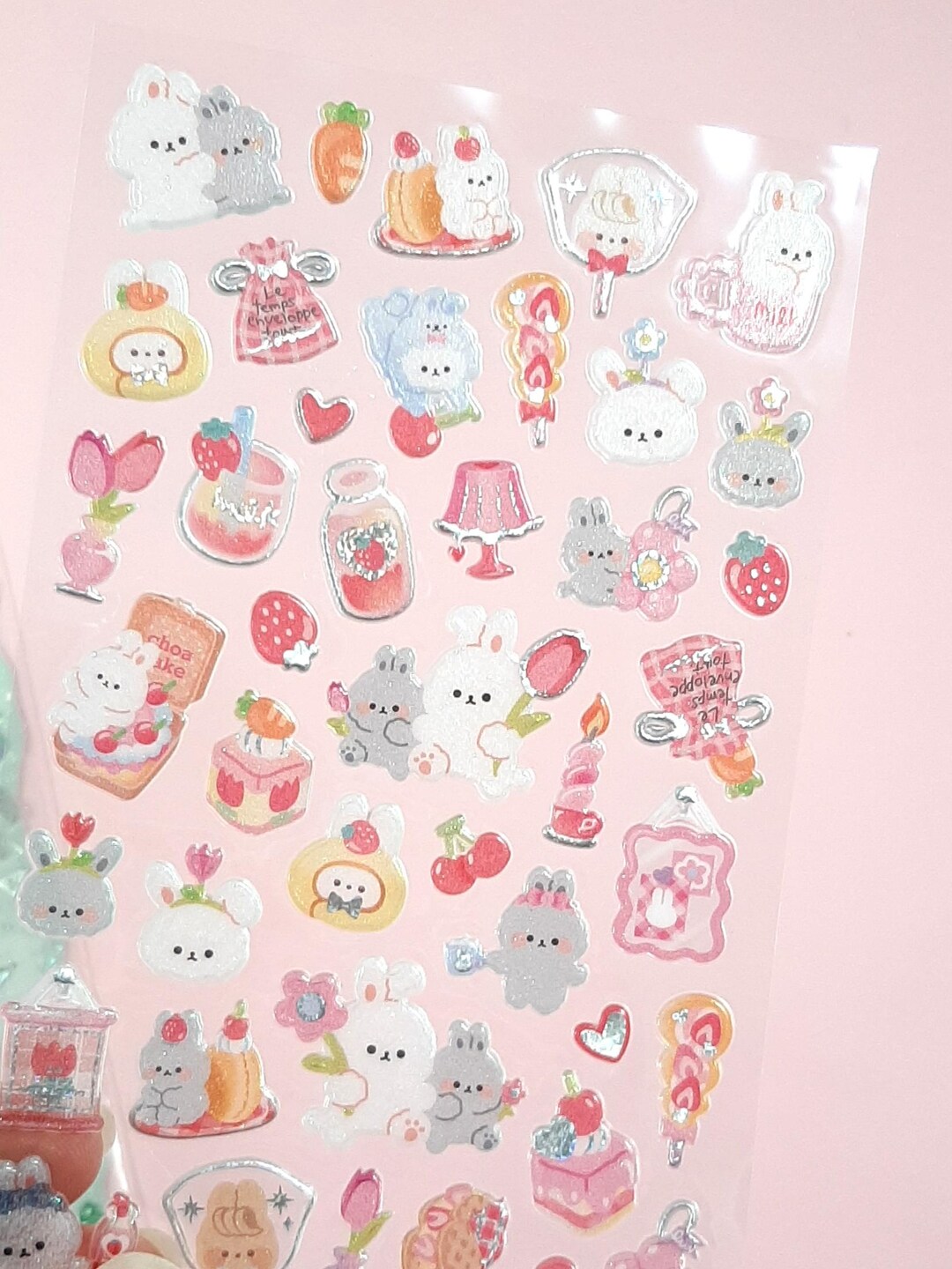 Kawaii Animal Stickers, Glitter 3D Cute Animal Stickers, Korean Sticker ...