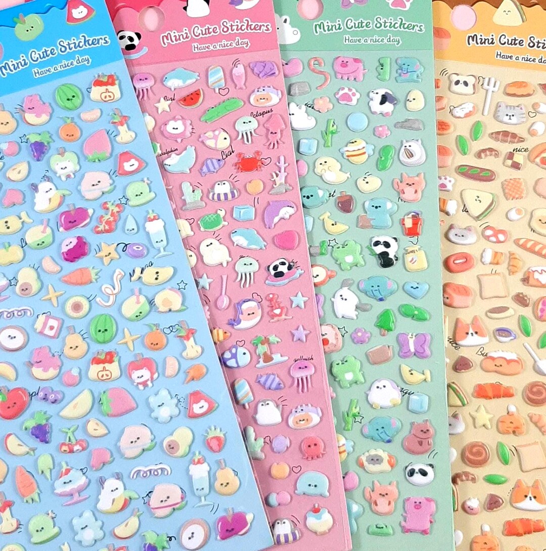 Kawaii Animal Stickers, Cute 3D Puffy Mini Stickers for Journals ...