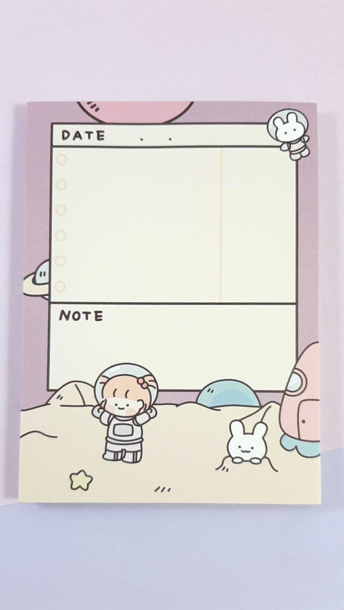 Cute Memo Pad Space Theme Memo Pad 50 Sheets Kawaii Memo - Etsy