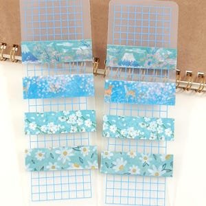 Blaues Blumen Washi Tape Muster, Blüten Washi Tape, Gänseblümchen Washi Tape, Junk Journal & Planer Zubehör, Dekoratives Klebeband mit Blumenmuster