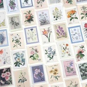 Vintage Blumenstempel Aufkleber Grab Bag, Vintage Style Blumen und Obst Aufkleber, Journal und Planner Aufkleber, Junk Journal, Scrapbooking