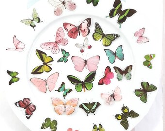 Pink Butterfly Stickers, Green Butterfly Stickers, Planner and Journal Decoration, Scrapbooking Stickers, Set of 30