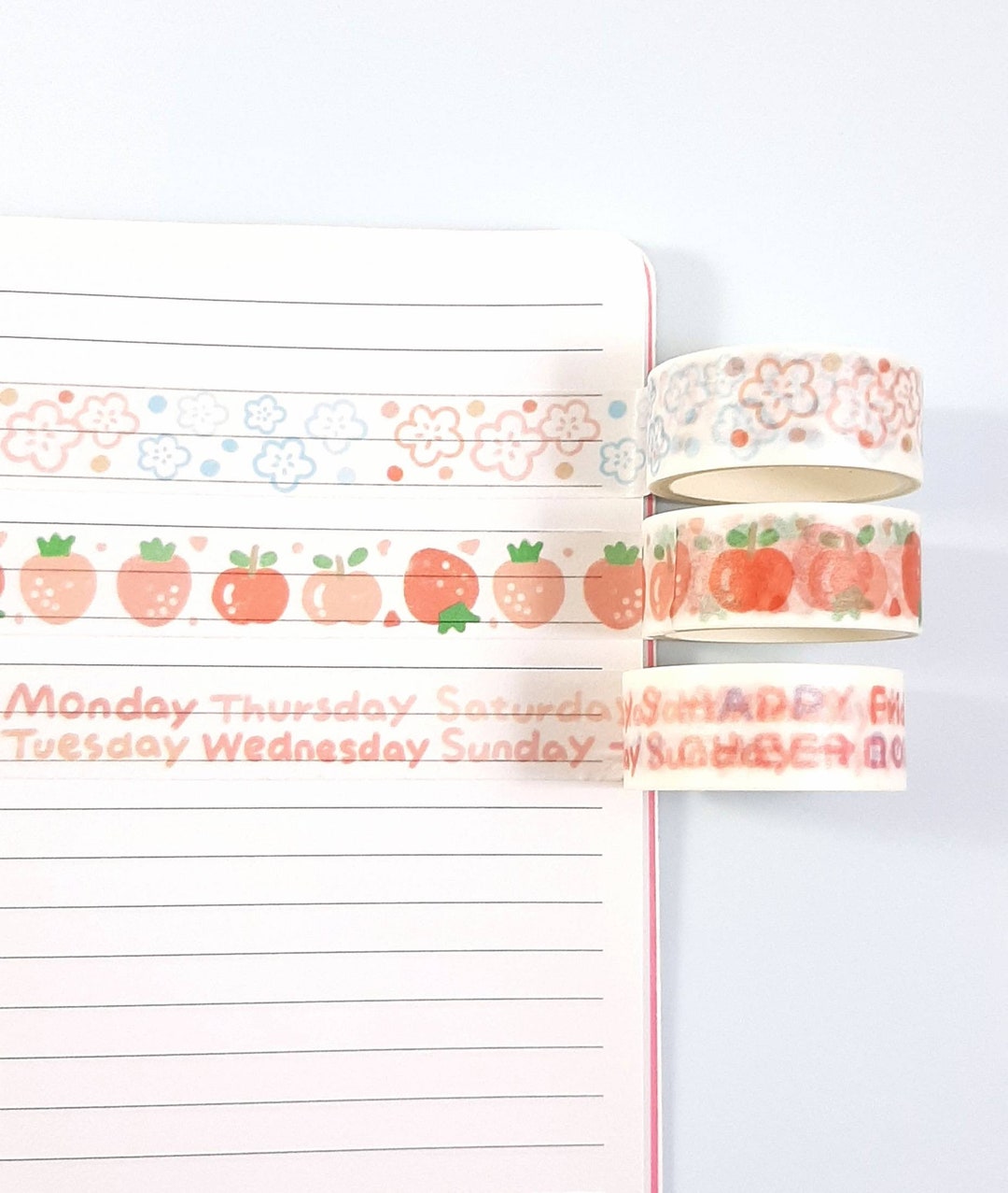 Fruit and Floral Washi Tape Set Journal Planner - Etsy