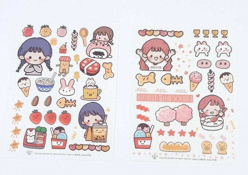 Kawaii Washi Sticker Set Cute Stickers Set Etsy