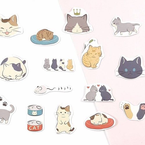 cute cat stickers kawaii stickers cute journal stickers etsy norway