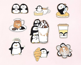 Cute Penguin Sticker Set, Kawaii Stickers