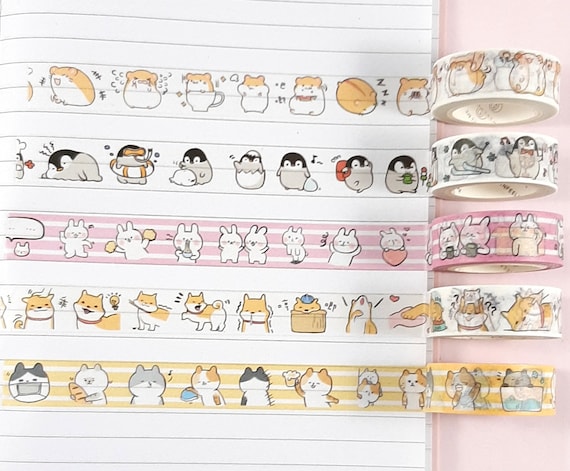 Cute Animal Washi Tape, Kawaii Washi Tape, Kawaii Journal 