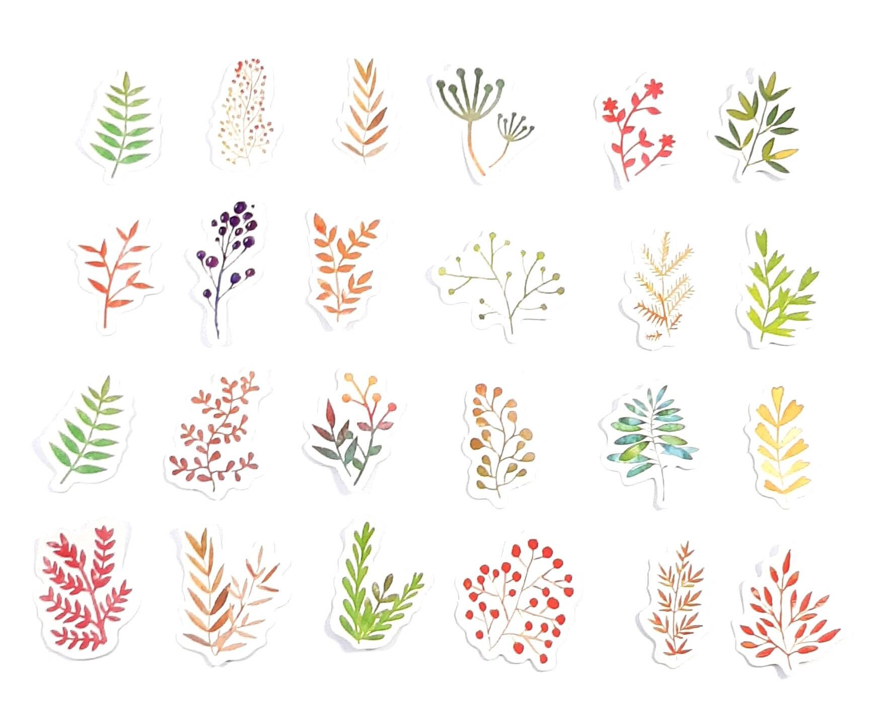 colourful leaves sticker set journal stickers etsy