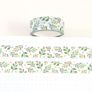 Grüne Blätter Washi Tape für Journals Botanische Scrapbooking Tape Natur Planer Liefert Pflanzenliebhaber Geschenk