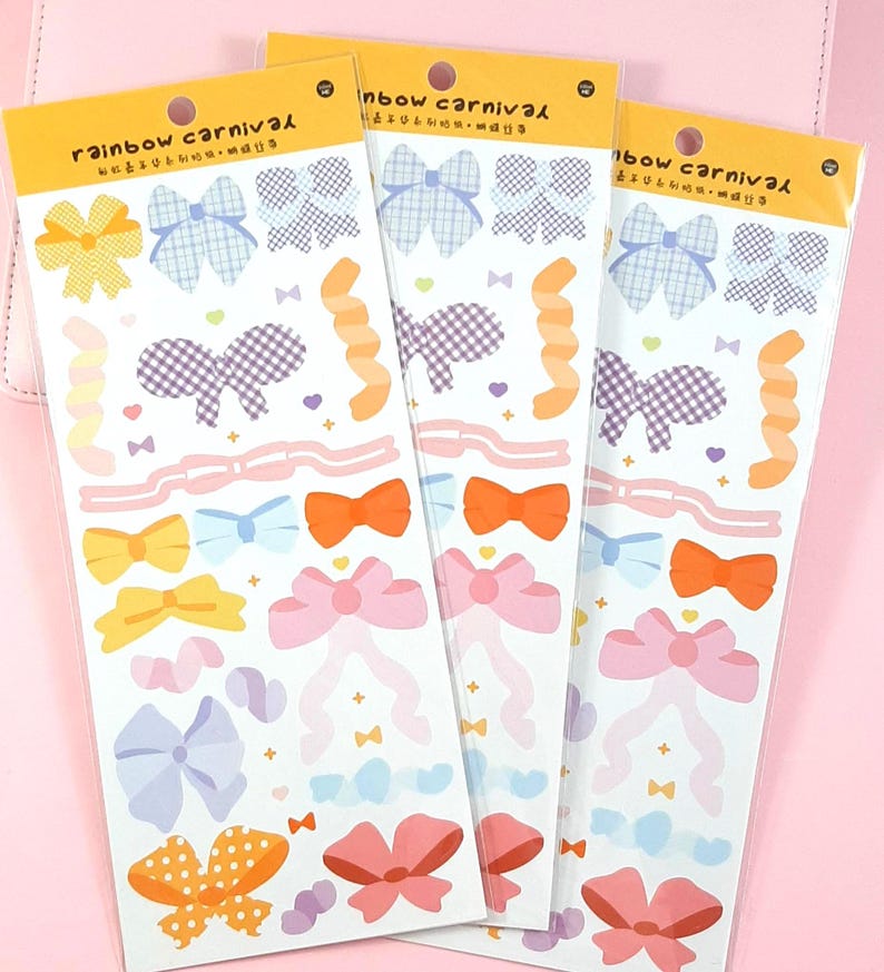 Paper Bow Sticker Bows Stickers for Journals, Planners & Scrapbooking, 1 Sheet - Etsy