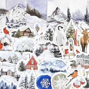 Winter Wonderland Aufkleber, Wald Winter Journal und Planer Dekoration, Weihnachten Scrapbook Aufkleber, 36 Stück