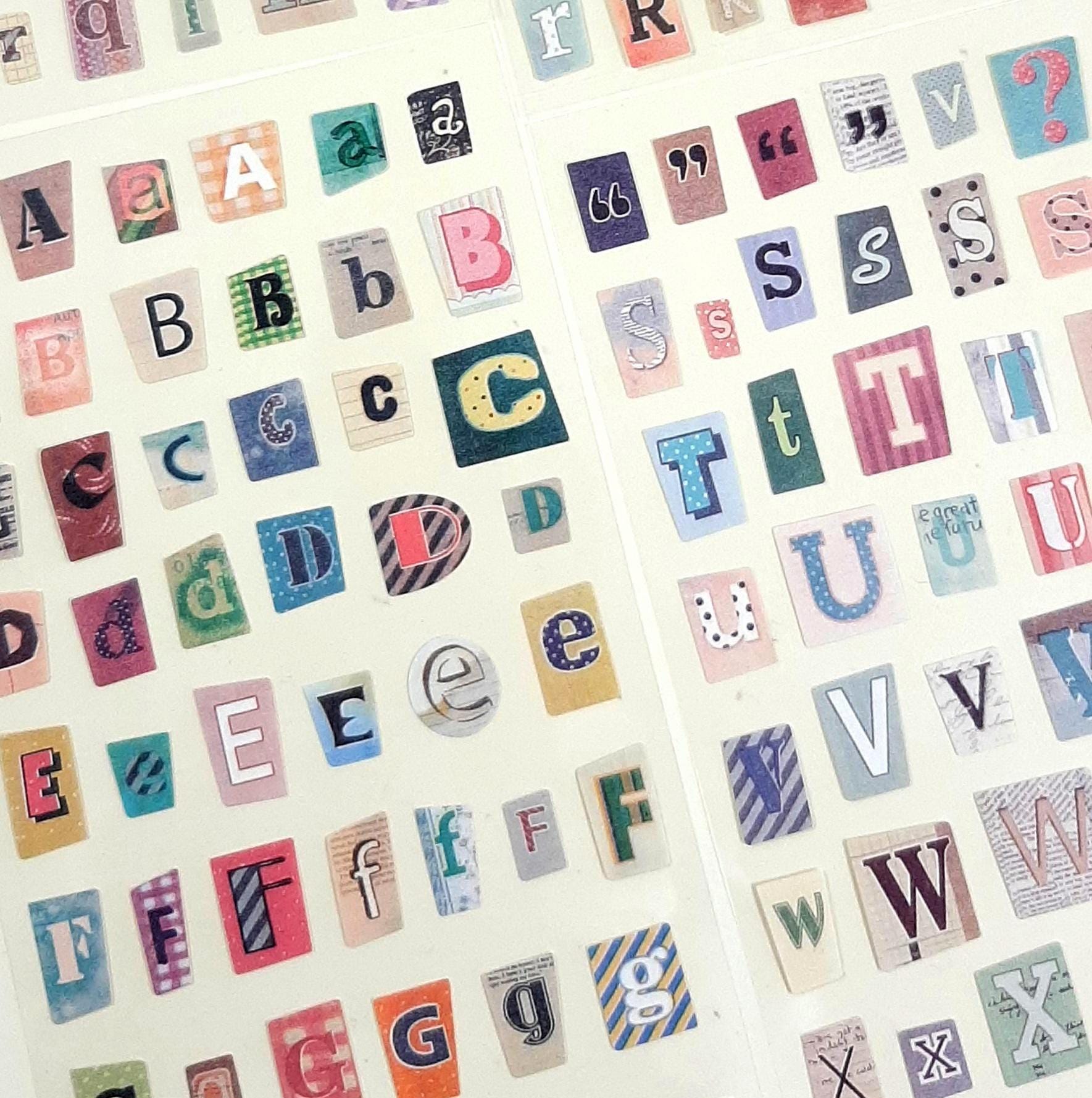 Ransom Letter Stickers, Magazine Alphabet Sticker Sheets for Planners ...