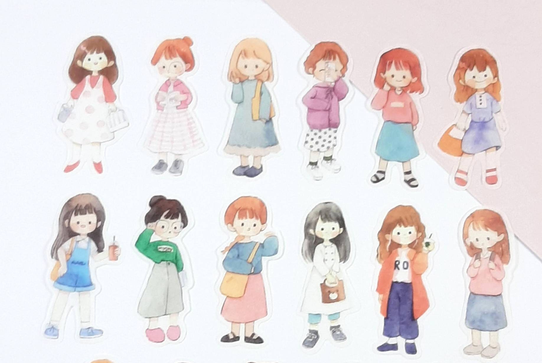 Retro Girl Sticker Set Journal Stickers Etsy