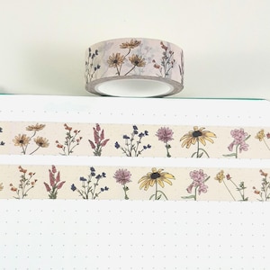 Vintage Washi Tape, Wilde Blumen Washi Tape, dekoratives Klebeband, Natur, Scrapbooking, Journaling, Papierhandwerk