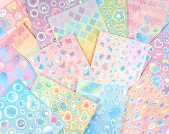 Kpop Polco Sticker Sheets, Korean Deco Stickers, Aesthetic Stickers for Journals, Kawaii Planners, and Scrapbooking