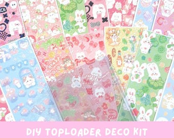 DIY Kpop Photocard Deco Kit, Kawaii Animal Polco Deco Stickers for Toploaders