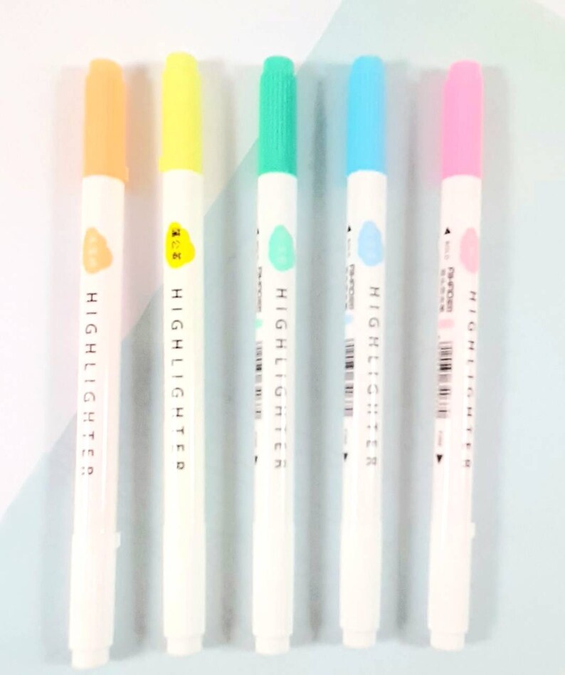 Double Ended Highlighter Pens 5pc Highlighter Set Journal Etsy UK